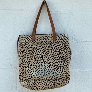 Well worn Madewell leopard tote